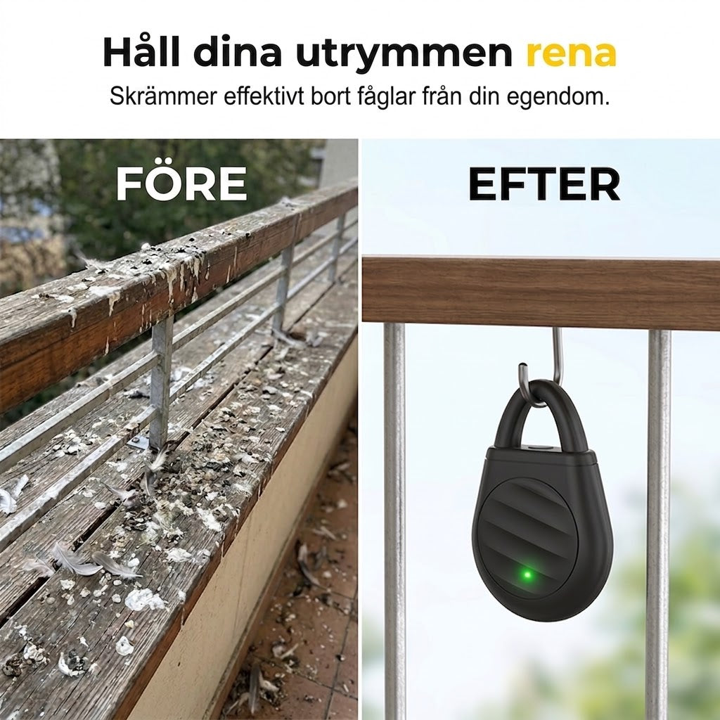 🐦Oroa dig aldrig mer för fåglar, skadedjur och gräshoppor! Bärbar ultraljudsfågelskrämma i nyckelringsdesign.
