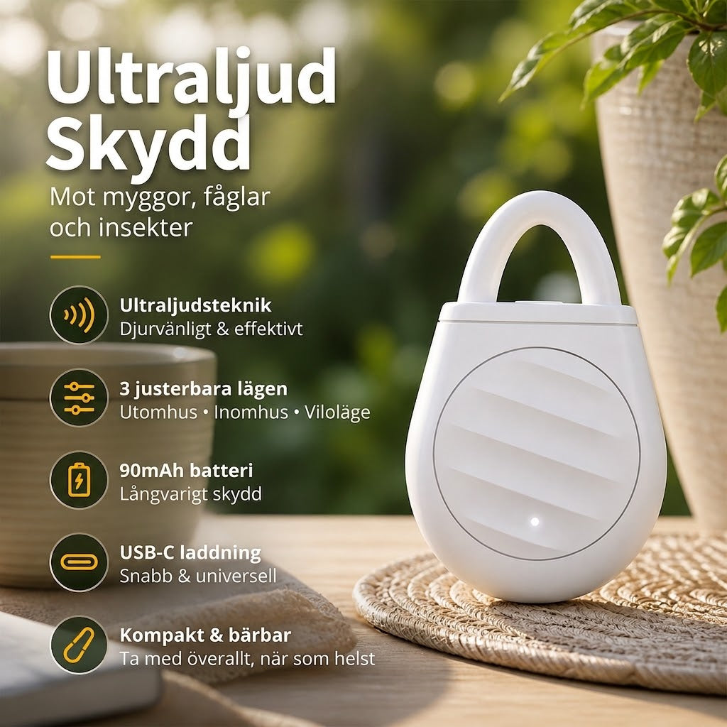 🐦Oroa dig aldrig mer för fåglar, skadedjur och gräshoppor! Bärbar ultraljudsfågelskrämma i nyckelringsdesign.