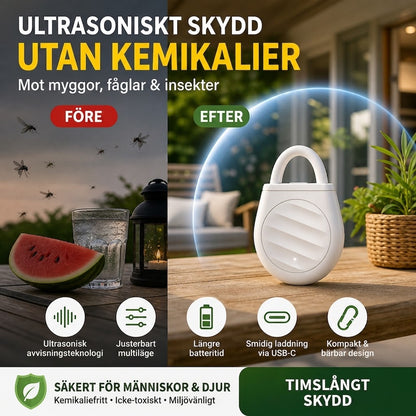 🐦Oroa dig aldrig mer för fåglar, skadedjur och gräshoppor! Bärbar ultraljudsfågelskrämma i nyckelringsdesign.